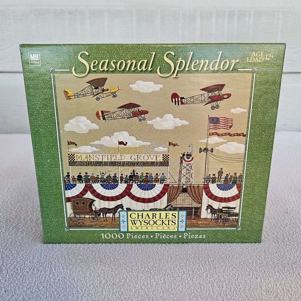 MB Puzzle Charles Wysocki Seasonal Splendor Mansfield Air Spectacular 1000 PC